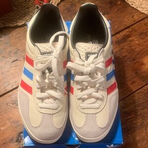 Adidas Gazelle Sneakers with Red, white and Blue Accents